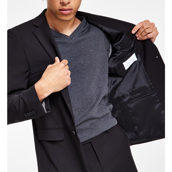 CALVIN KLEIN Men's Skinny-Fit Infinite Stretch Suit Jacket, Black - 46R - Picture 4 of 5